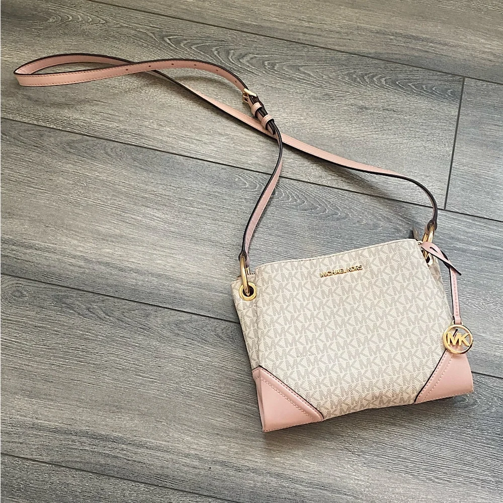 Michael Kors Pink and Cream Crossbody Bag